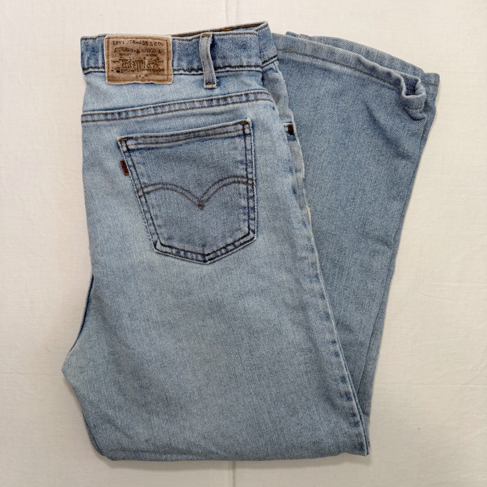 Levi Strauss Signature Flex Denim Jeans Mens‎ 36x30 Light Wash Distressed